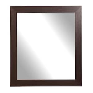 25.5 in. W x 27.5 in. H Rectangle Framed Dark Brown Mirror