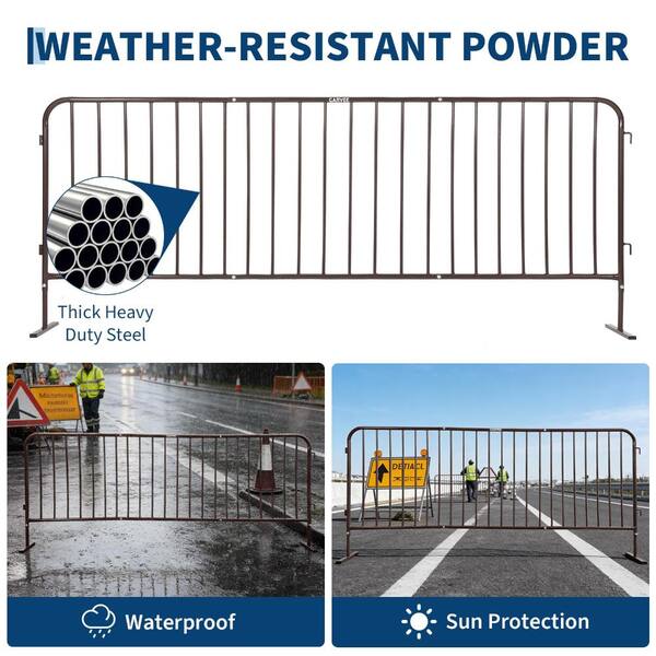 Heavy Duty 8.5 ft.Interlinked Steel Safety Barricade for Crowd