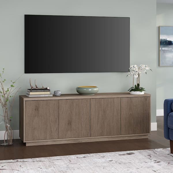Meyer&Cross Hanson 70 in. Antiqued Gray Oak TV Stand Fits TV's up
