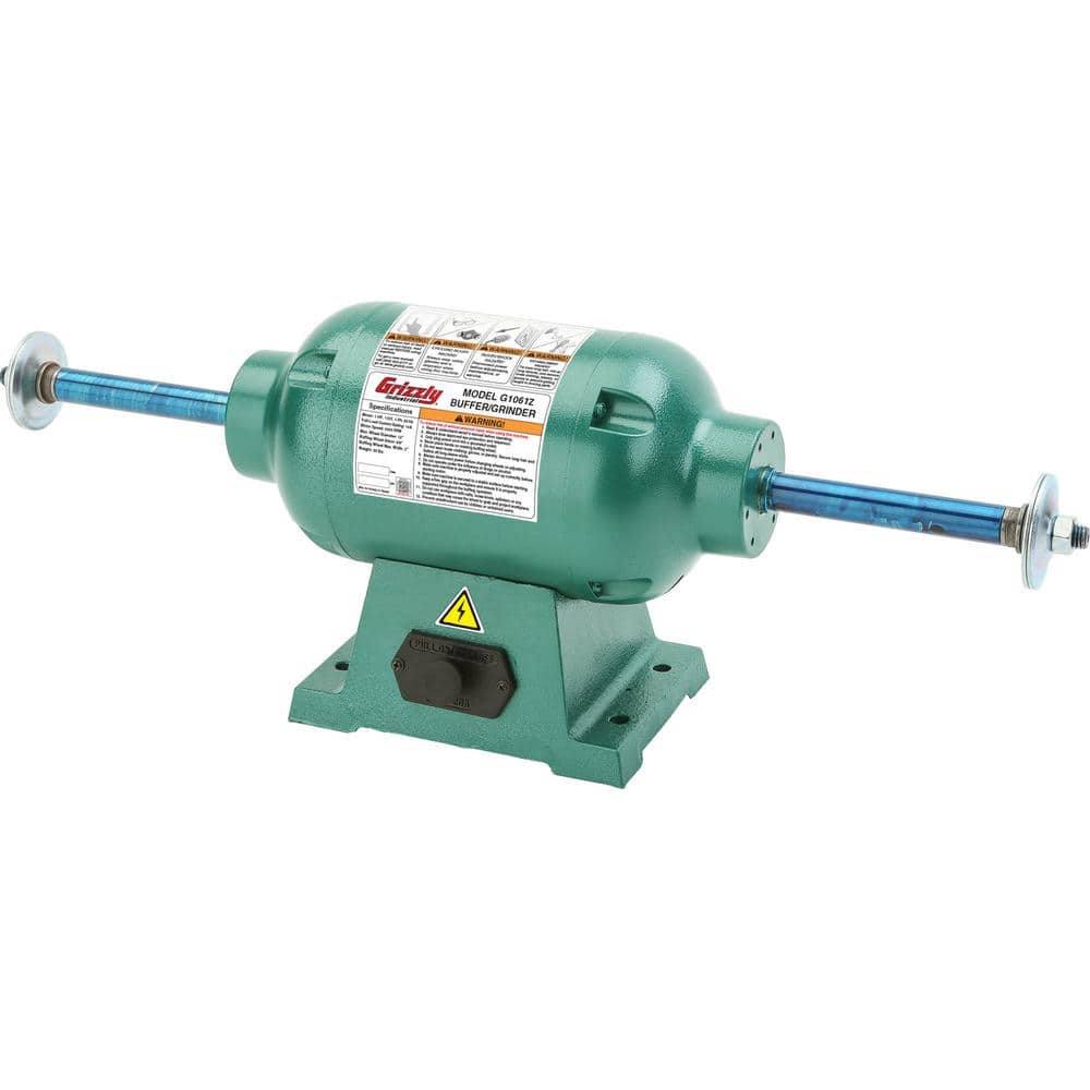 Grizzly Industrial 14 Amp, Corded 1 HP, 115-Volt, Single-Phase, 1725 RPM The Buffing System