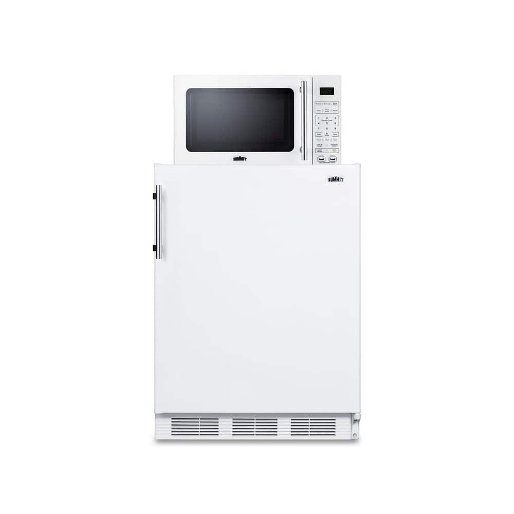 5.04 cu. ft. Mini Refrigerator in White with Freezer and 0.7 cu. ft. Microwave Combo