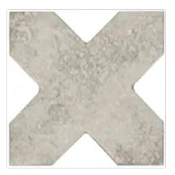 Terralis 6 in. x 6 in. Matte Soft Beige Porcelain Cross Wall and Floor Tile (6.35 sq. ft./case)-24 Pack