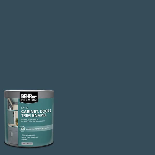BEHR PREMIUM 1 qt. #HDC-CL-28 Nocturne Blue Satin Enamel Interior/Exterior Cabinet, Door & Trim Paint