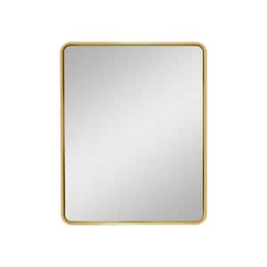 20 in. W x 28 in. H Rectangular Gold Metal Medicine Cabinetwith Mirror