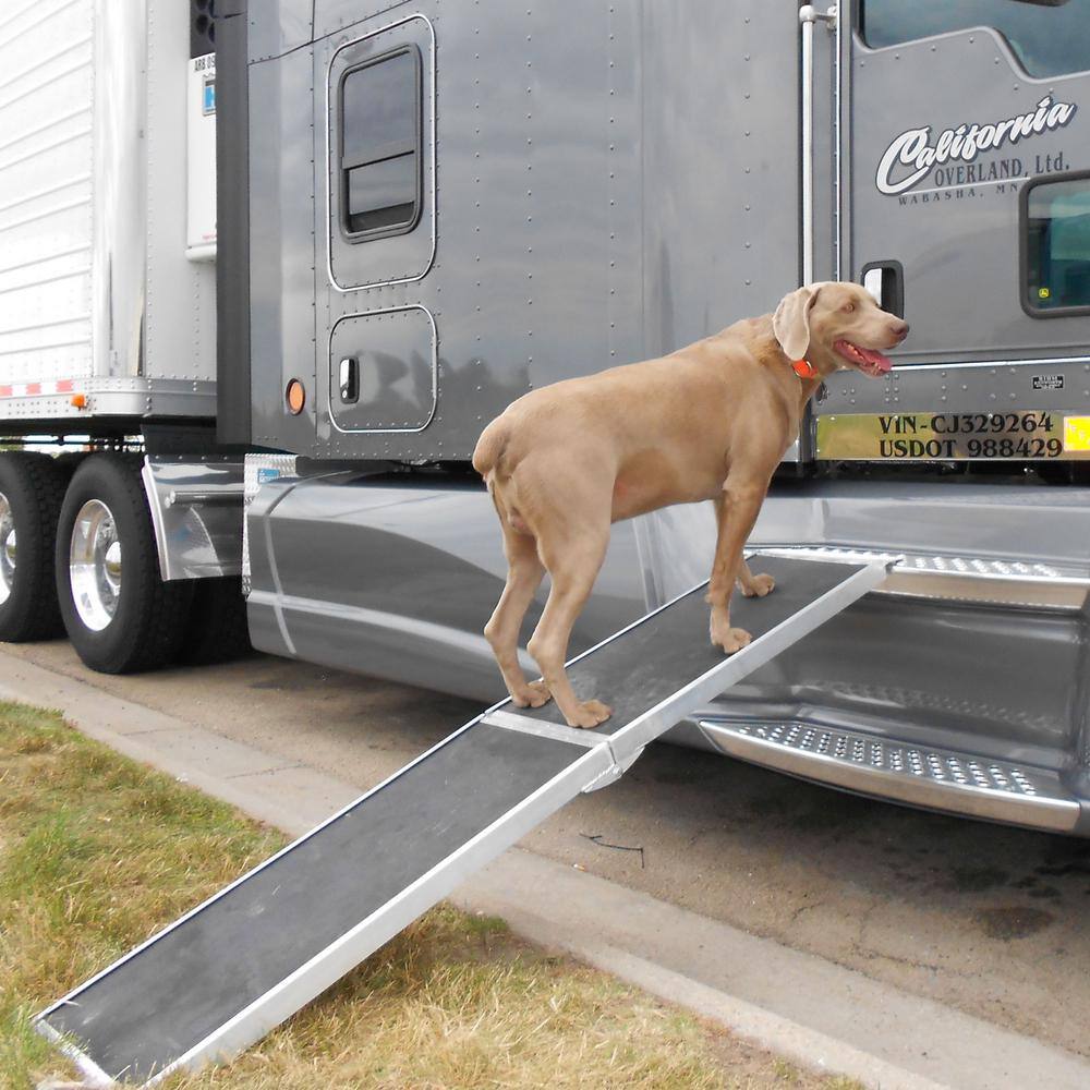 7 ft. Lightweight Folding Aluminum Pet Ramp with Grip Surface