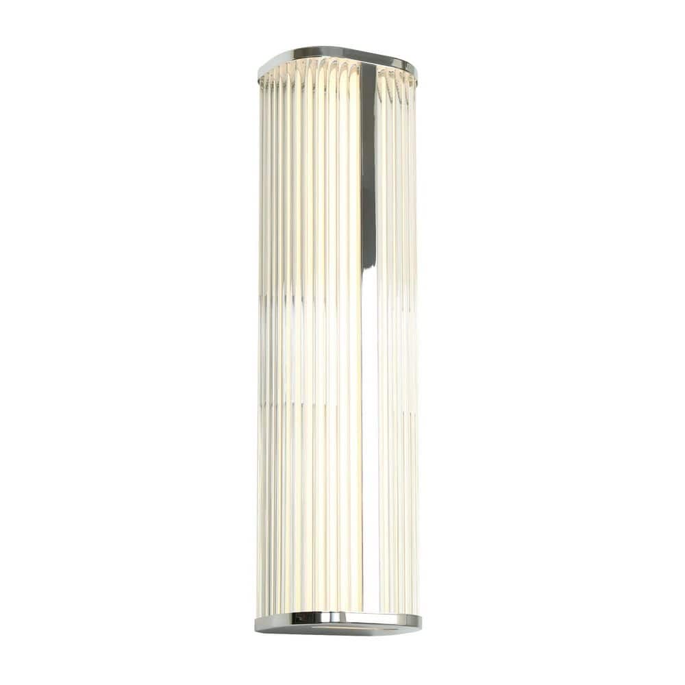 23.6 in. 1-Light Nickel Integrated LED Wall Sconce with Diamond Cut Clear Glass Shade price history on PriceWatchPro