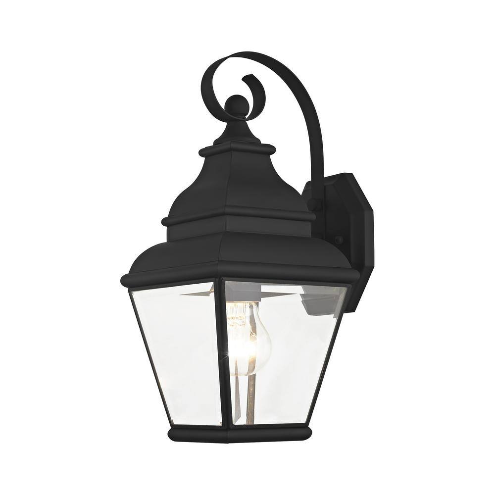 Livex Lighting Exeter 1Light Black Outdoor Hardwired Wall Lantern
