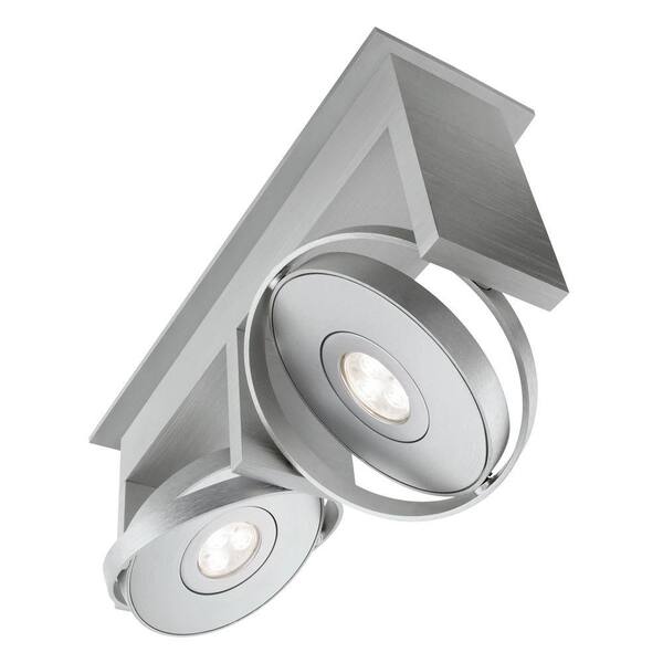 Philips Orbit 2-Light Integrated Semi Flush Brushed Nickel Ceiling LED Track Lighting Fixture