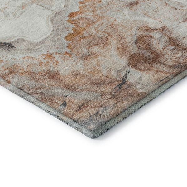 Mayfield Premium Machine Washable Abstract AMF1709 Silver 5 ft. x 7 ft. 6 in. Area Rug