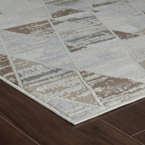 Nomad Beige Brown 7 ft. x 10 ft. Modern Abstract Indoor Area Rug