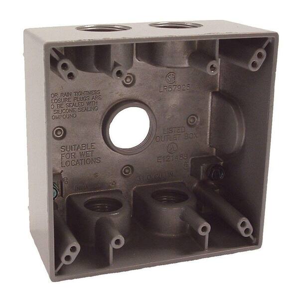 2Gang Weatherproof Box with Five 3/4 in. Outlets53450B The Home Depot