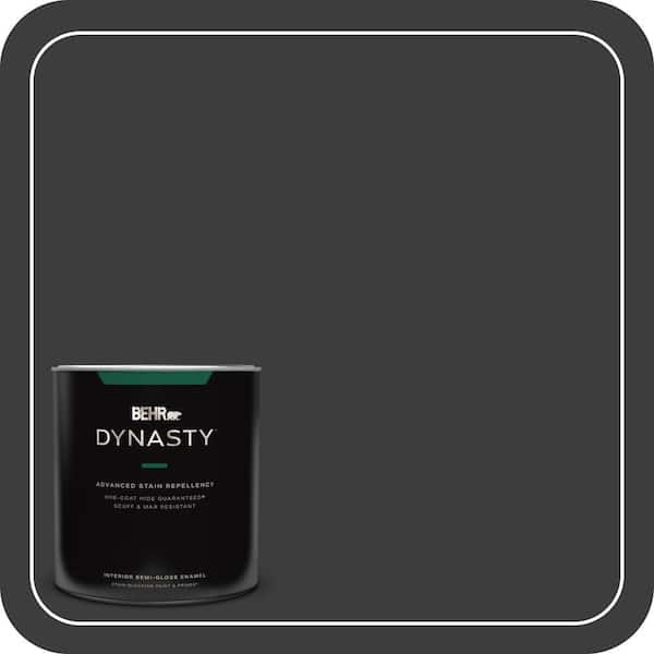 BEHR DYNASTY 1 qt. #PPF-59 Raven Black Semi-Gloss Enamel Interior Stain-Blocking Paint and Primer