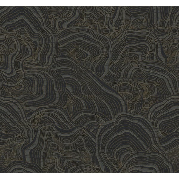 York Wallcoverings Ronald Redding Black Geodes Paper Unpasted Matte Wallpaper (27 in. x 27 ft.)