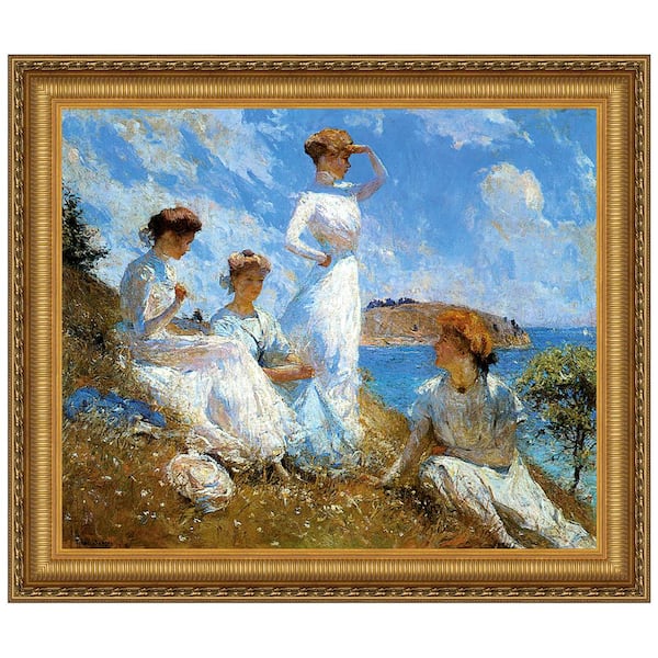 Design Toscano Summer, 1909 by Frank Weston Benson Framed Nature Oil Painting Art Print 32.25 in. x 37.25 in.