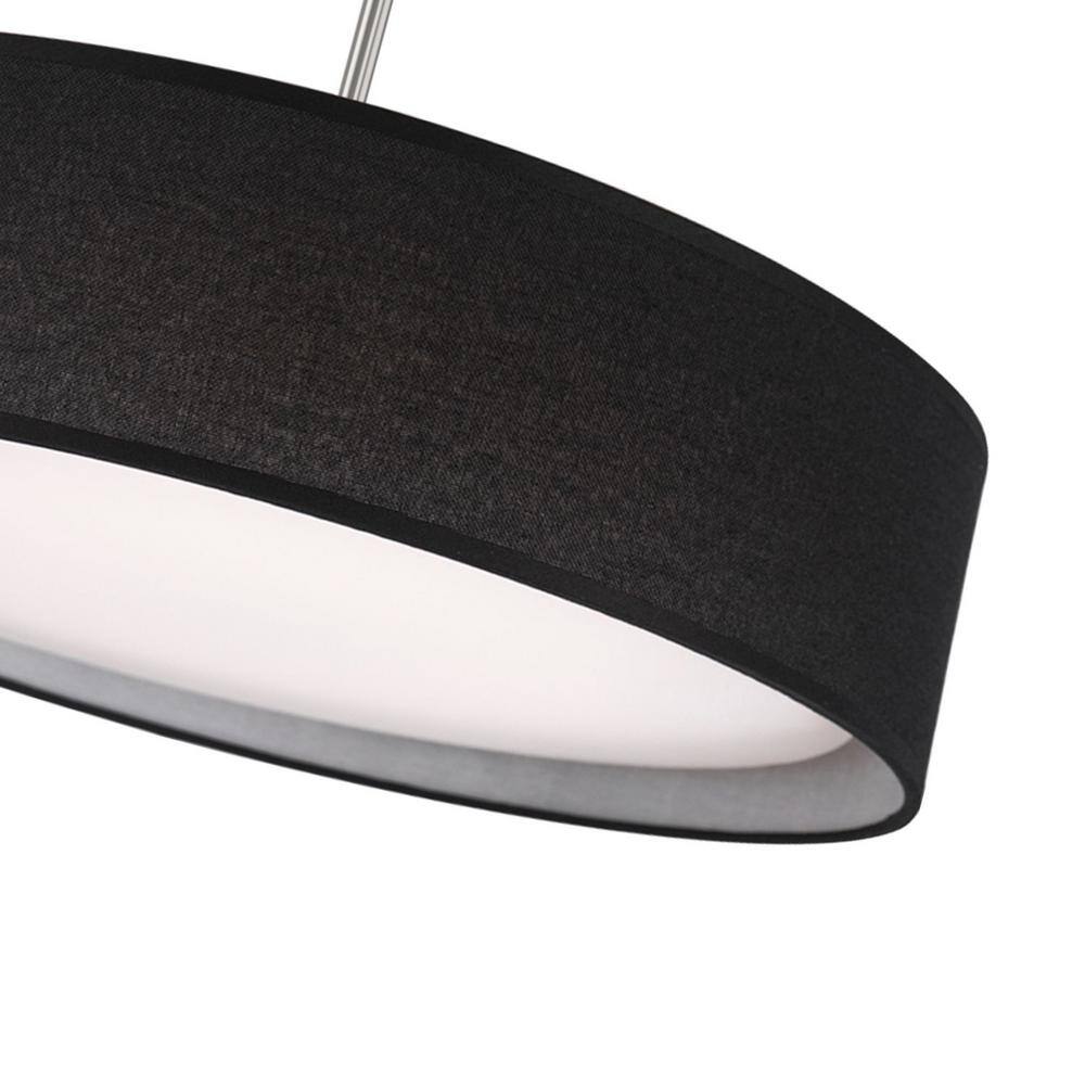 Brushed Nickel Glass Drum LED Pendant Light