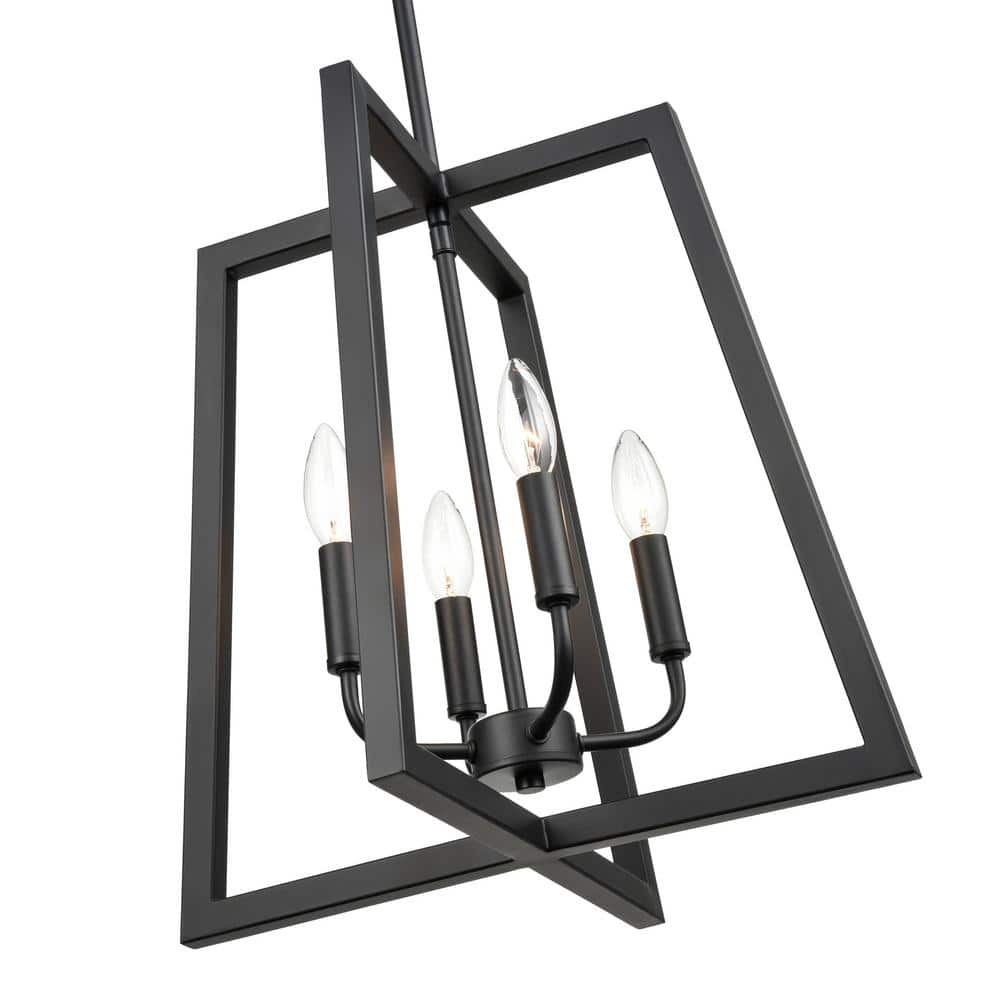 Matte Black Modern 4-Light 17" Wide Pendant