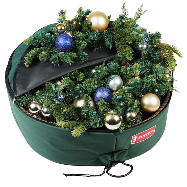 TreeKeeper 30 in. Artificial Padded Christmas Wreath Storage Bag