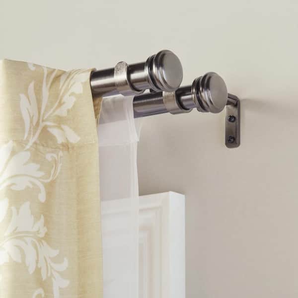 Home Decorators Collection Mix And Match Brushed Nickel Steel Double 5 in.  Projection Curtain Rod Bracket (Set of 3) U-BNBOJM05 - The Home Depot