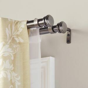 Mix and Match 1 in. Double Curtain Rod Bracket in Gunmetal (3-Pack)