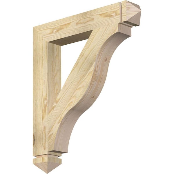 Ekena Millwork 4 in. x 30 in. x 26 in. Douglas Fir Funston Arts and Crafts Rough Sawn Bracket