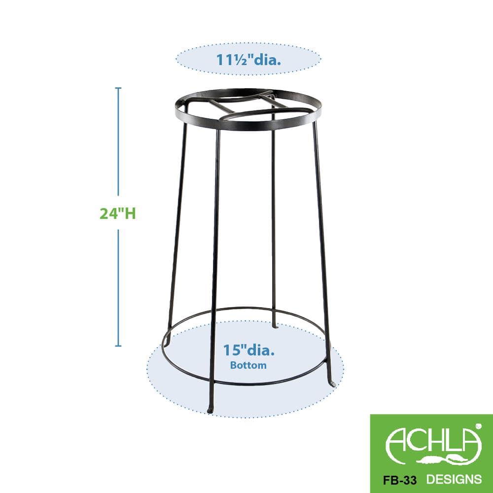 Graphite Wrought Iron 24" Argyle Plant Stand