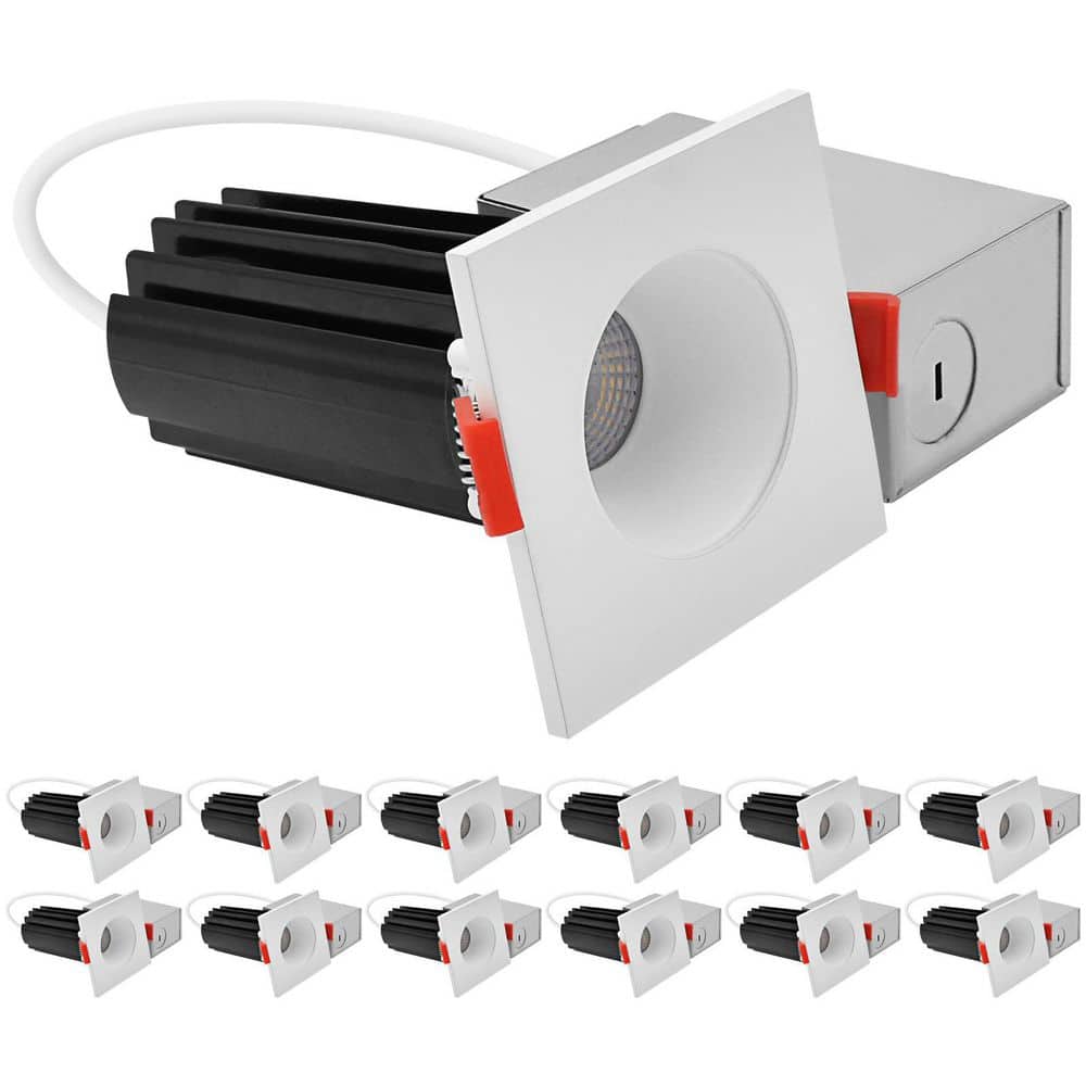 2 in. Integrated LED Recessed Canless Light with Square White Interchangeable Trim 5CCT, 1000LM, 15W, Dimmable, 12 Pack price history on PriceWatchPro