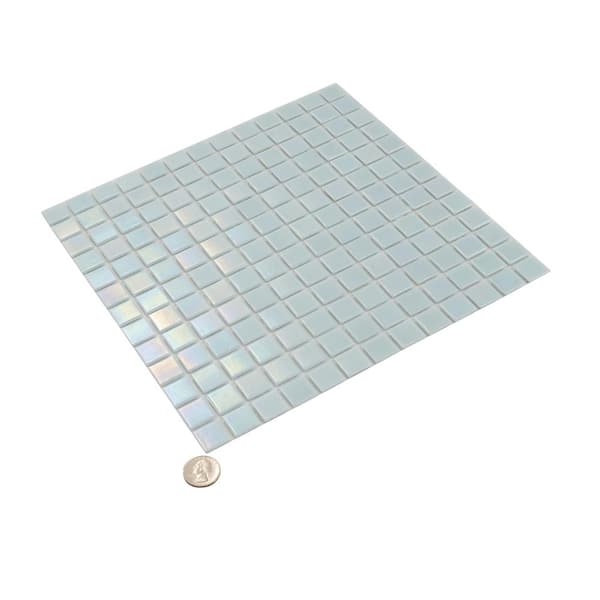 Apollo Tile (Sample) Colorway Cerulean Blue 4-in x 4-in Glossy Glass Uniform Squares Cement Look Floor and Wall Tile
