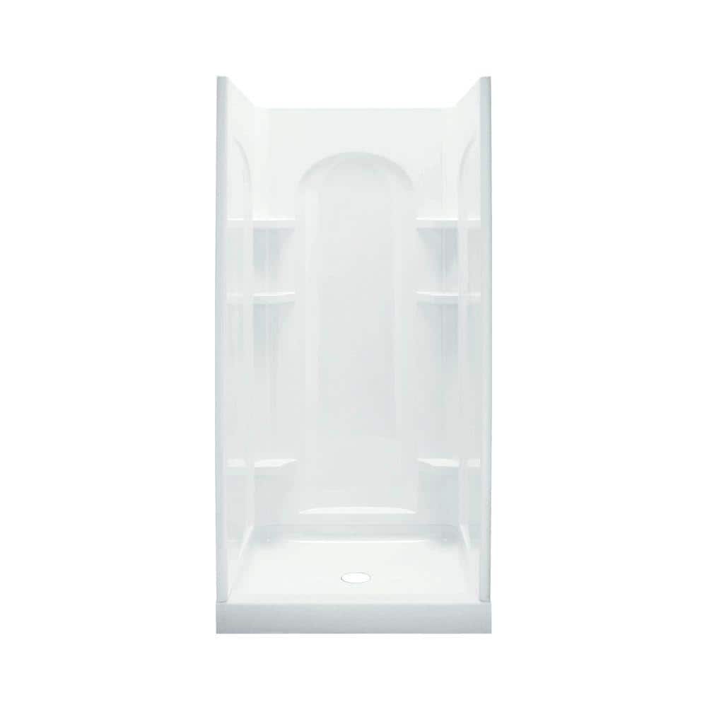 White Vikrell 42-Inch x 34-Inch Shower Kit with Shelves
