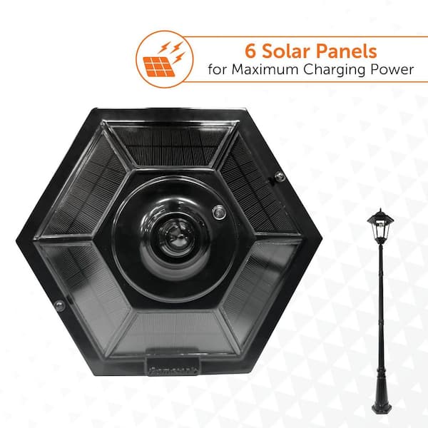 GAMA SONIC Windsor Bulb 1-Light Black Modern Outdoor Solar Lamp