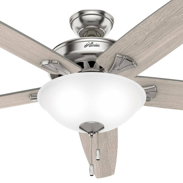 Indoor Brushed Nickel Ceiling Fan With, Are Hunter Ceiling Fan Light Kits Interchangeable