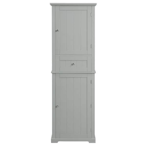 Anky 22 in. W x 11 in. D x 67.7 in. H Gray MDF Freestanding Bathroom Storage Linen Cabinet