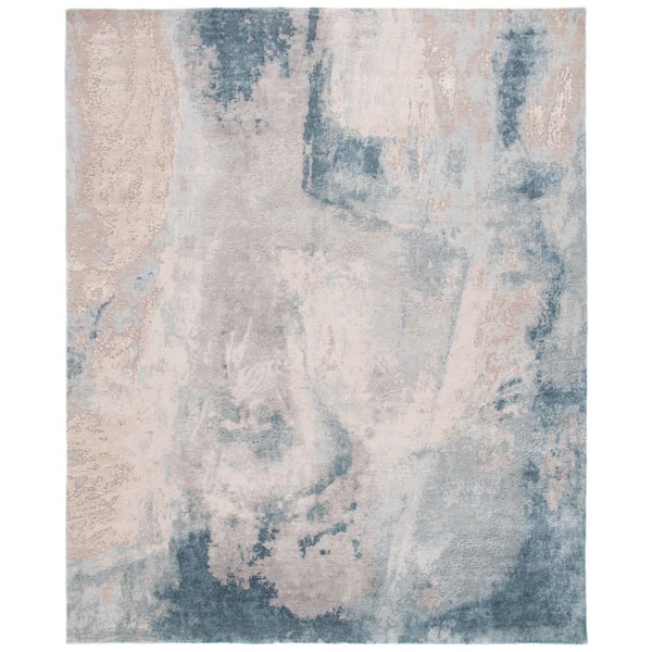 Tribeca 9 ft. x 12 ft. Blue/Gray Abstract Area Rug