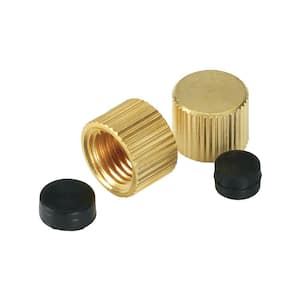 5/16 in. x 3/8 in. 24-Brass Threads Stop and Waste Valve Drain Cap (2-Pack)