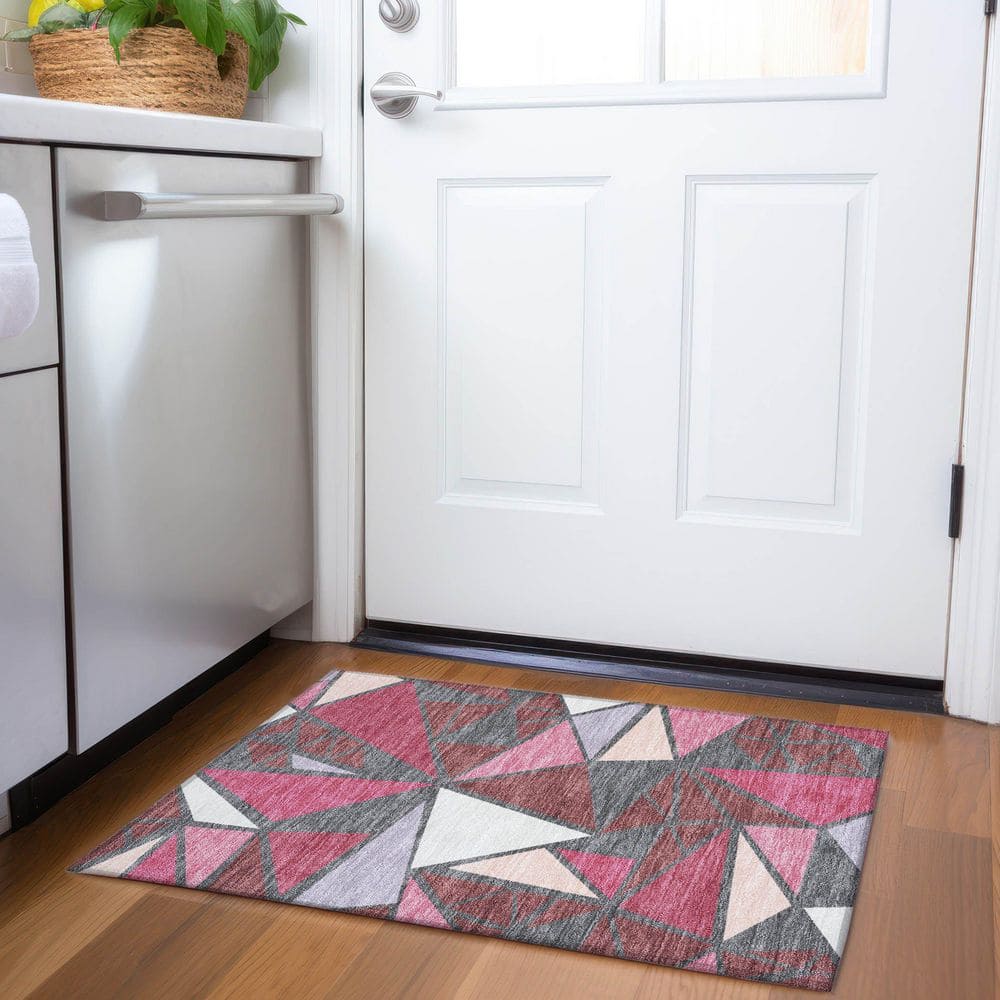 Mayfield Premium Machine Washable Abstract AMF1039 Burgundy 2 ft. x 3 ft. Area Rug price history on PriceWatchPro
