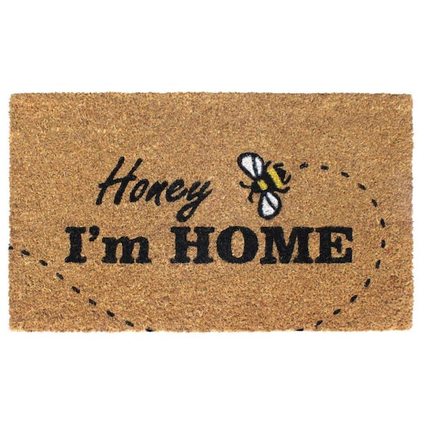 RugSmith Black Honey, I am Home 18 in. x 30 in. Doormat