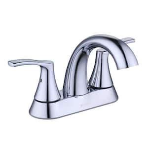 Arnette 4 in. Centerset Double-Handle High-Arc Bathroom Faucet in Chrome