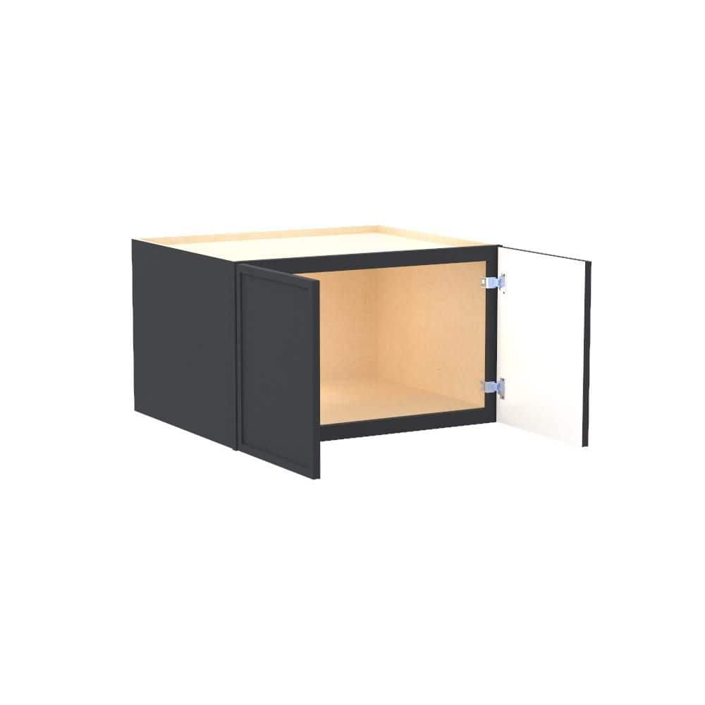 Franklin 30 in. W x 24 in. D x 18 in. H Assembled Plywood Wall Bridge Kitchen Cabinet in Valiant Onyx with Soft Close