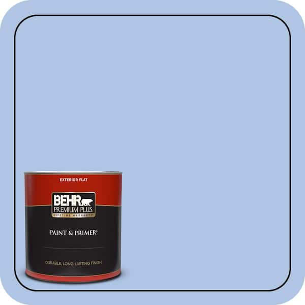 BEHR PREMIUM PLUS 1 qt. #580B-4 Ocean Dream Flat Exterior Paint & Primer