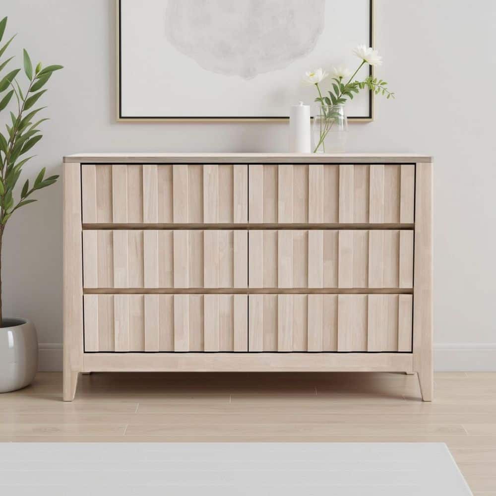 Vasu White Wash 6-Drawer 48 in. Dresser without Mirror price history on PriceWatchPro
