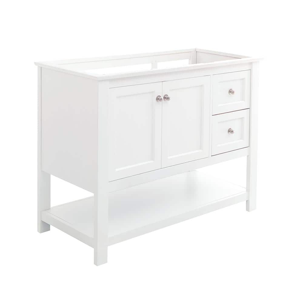 Manchester 42" White Solid Wood Freestanding Bathroom Vanity Base