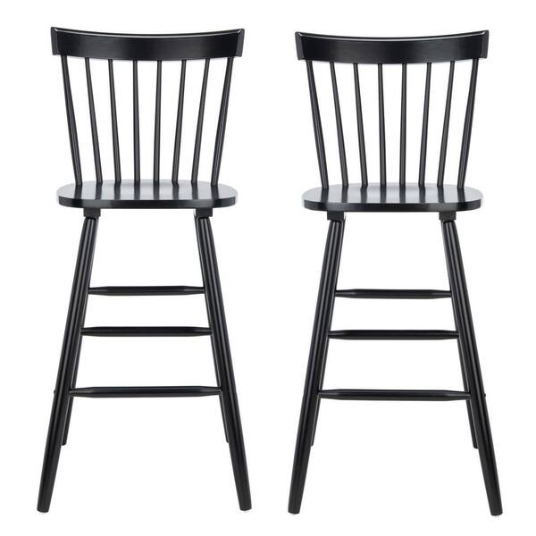SAFAVIEH Providence 43.8 in. Black Bar Stool Set of 2 BST8504B SET2 The Home Depot