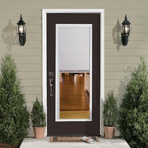 32 in. x 80 in. Mini Blind Right-Hand Inswing Hand Inswing Painted Steel Prehung Front Exterior Door No Brickmold