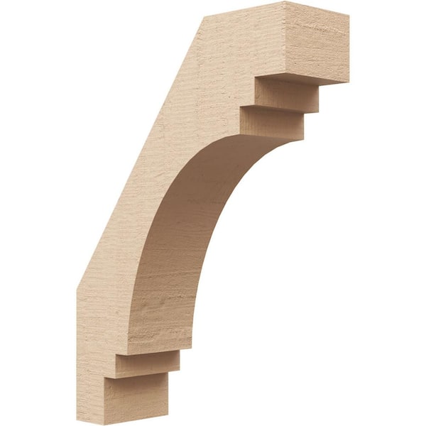 Ekena Millwork 5 in. x 22 in. x 16 in. Pescadero Rough Cedar Woodgrain Timberthane Polyurethane Knee Brace, Primed