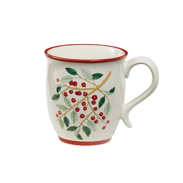 Park Designs Simpy Holly Multicolor Ceramic Coffee Mug (Set of 4)