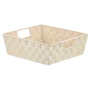 5 in. H x 13 in. W x 15 in. D Ivory Fabric Cube Storage Bin