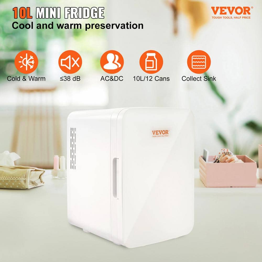 Compact White Smart 10L Mini Fridge with Handles