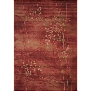 Painted Desert Flame 2 ft. x 3 ft. Oriental Modern Kitchen Area Rug