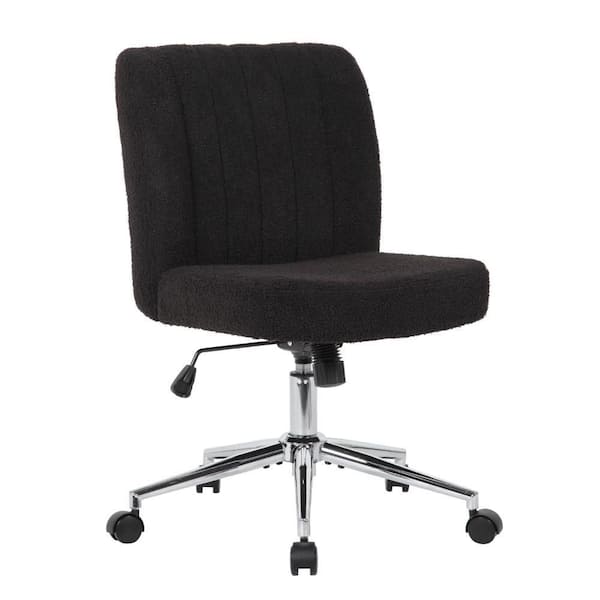 wanderout × yool yo chair black Benjara Rio Fabric Adjustable Height Task Chair in Black and