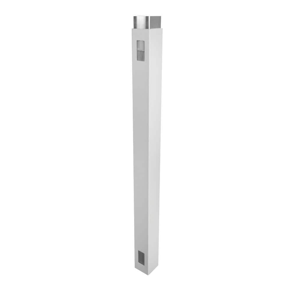 Weatherables 5 in. x 5 in. x 10 ft. White Vinyl Fence Gate End Post LWPTGEND5X120 The Home Depot