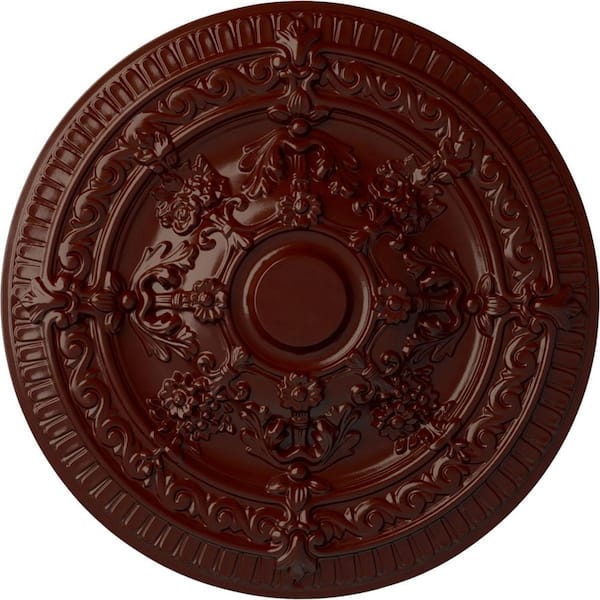 Ekena Millwork 26" x 3" Vincent Urethane Ceiling (Fits Canopies up to 6"), Brushed Mahogany